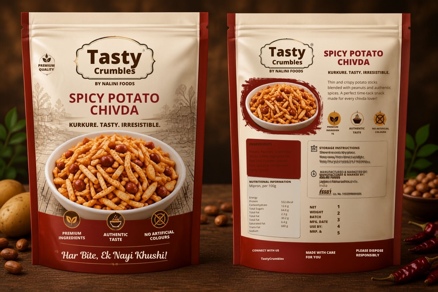 Tasty Crumbles Spicy Potato Chivda 200g